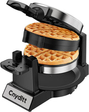 Load image into Gallery viewer, Compact 1400W Double Waffle Maker with Non-Stick Coating &amp; Cool Touch Handles