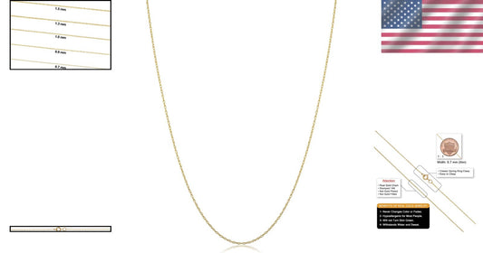 Elegant 14k Yellow Gold Rope Chain Necklace for Women - 24 Inch, 0.7 mm
