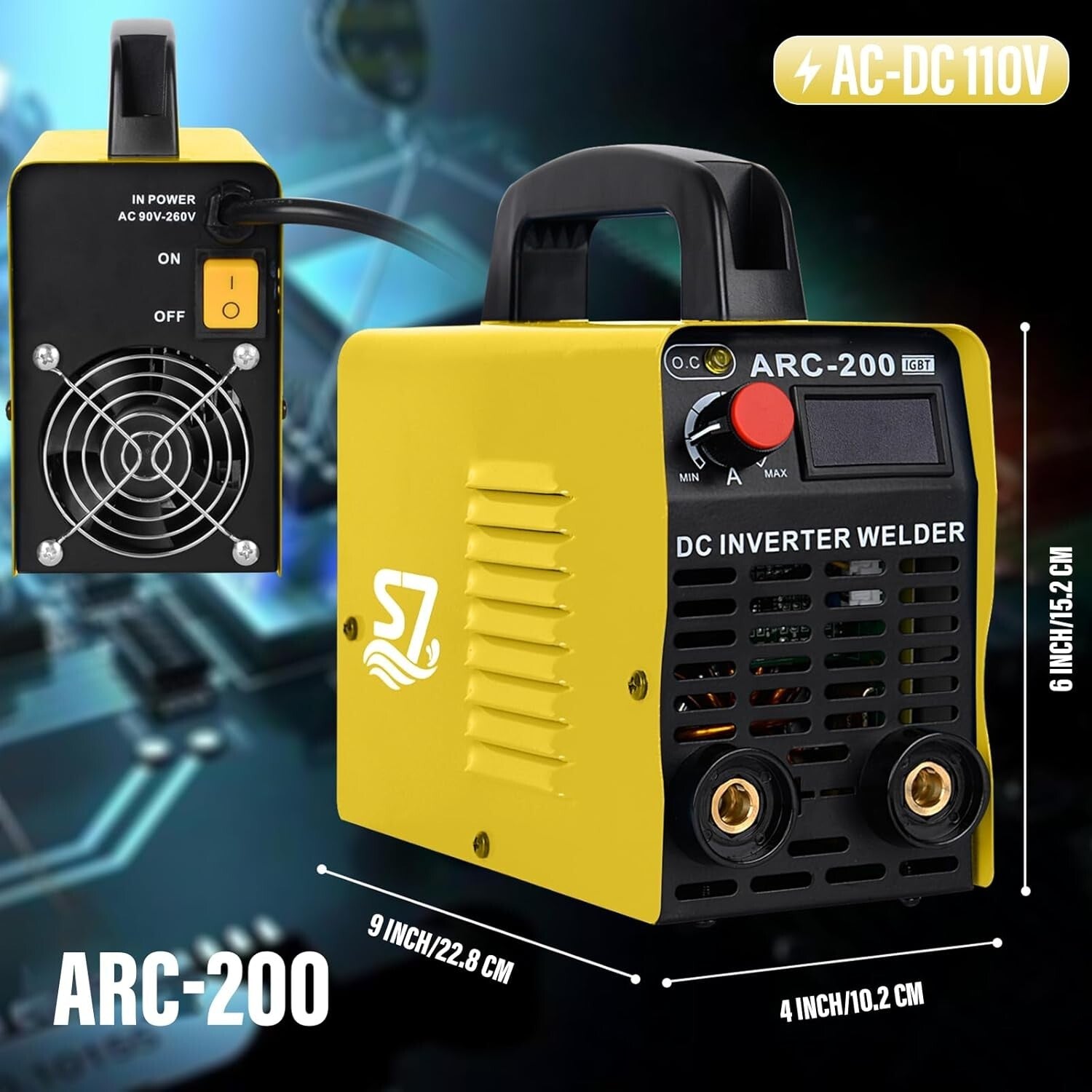 110V Portable Welding Machine, 200Amp Power with LCD - Ideal for Beginners