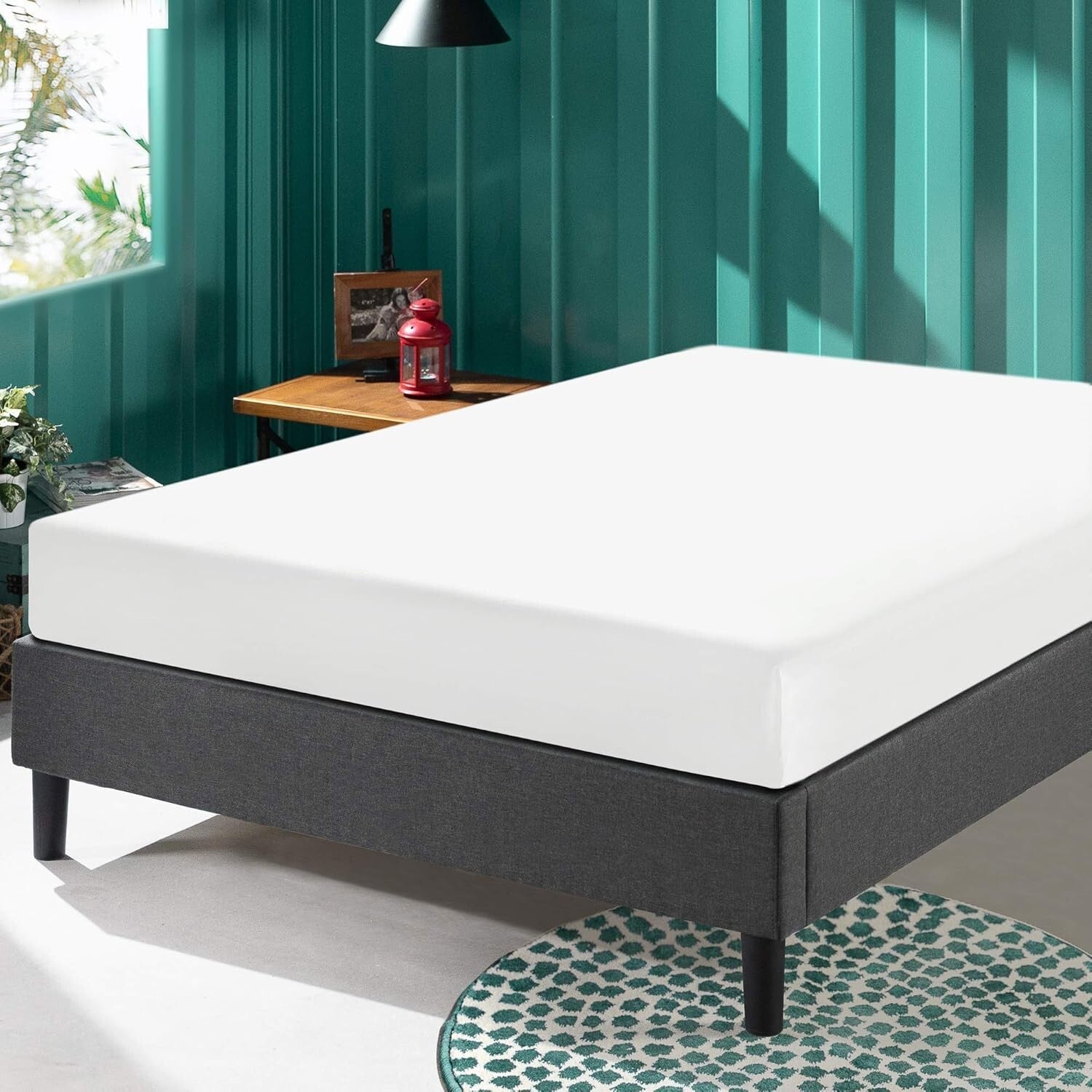 Curtis Upholstered Platform Bed Frame - Full Size, Easy Assembly, No Box Spring