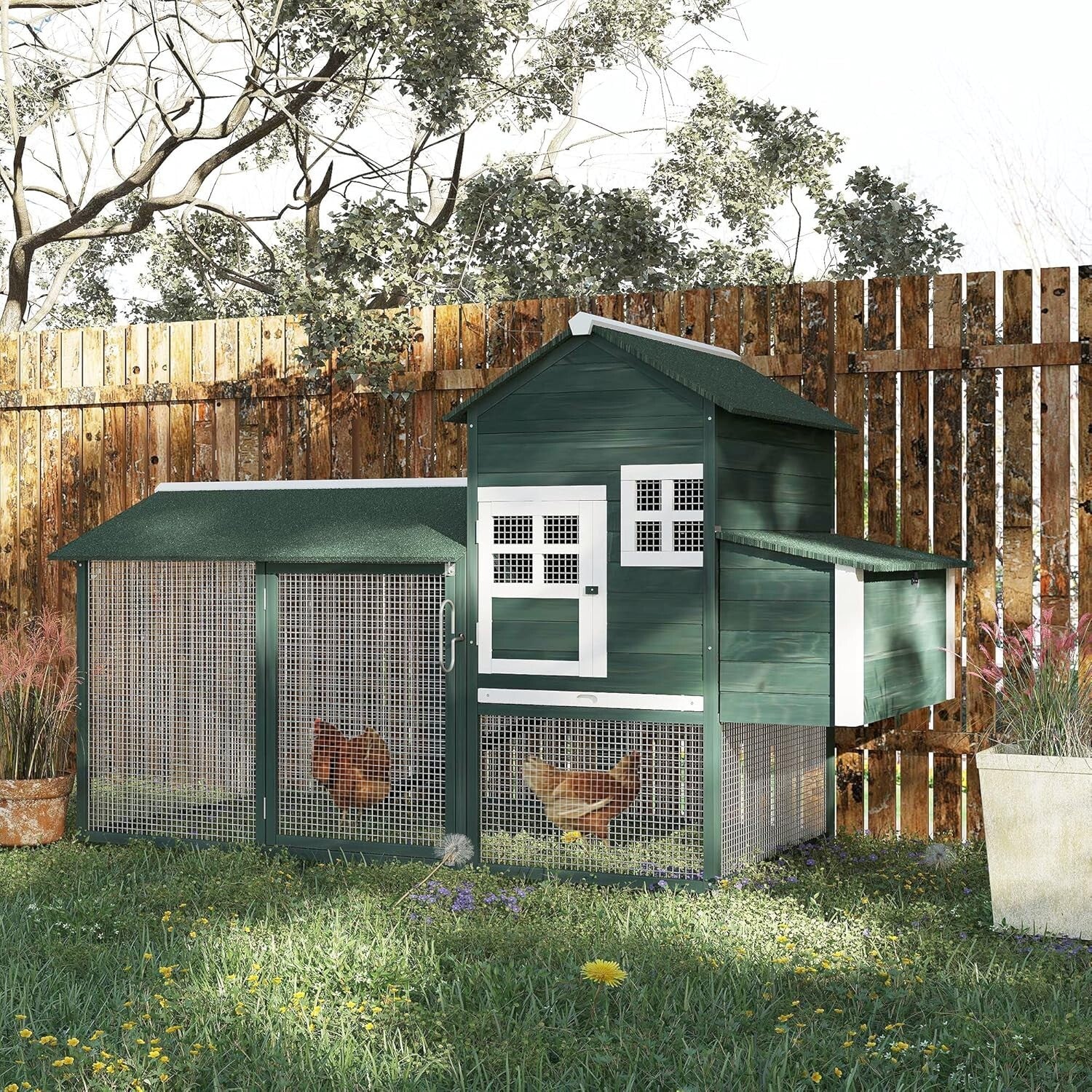 Eco-Friendly 84" Chicken Coop with Water-Resistant Roof - Perfect for All Breeds