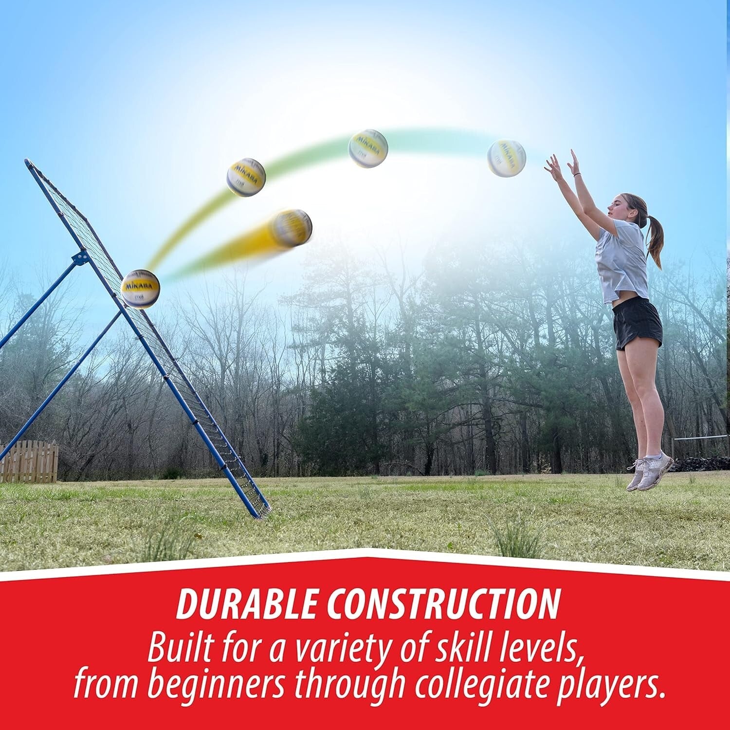 The Original Fully Adjustable 7x4 Volleyball Rebounder - Practice Your Skills