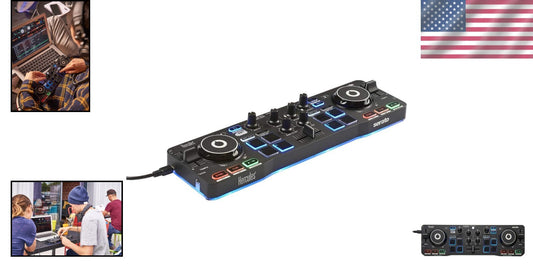 Pocket USB DJ Controller with RGB Light Show & Serato DJ Lite - Fun Mixing