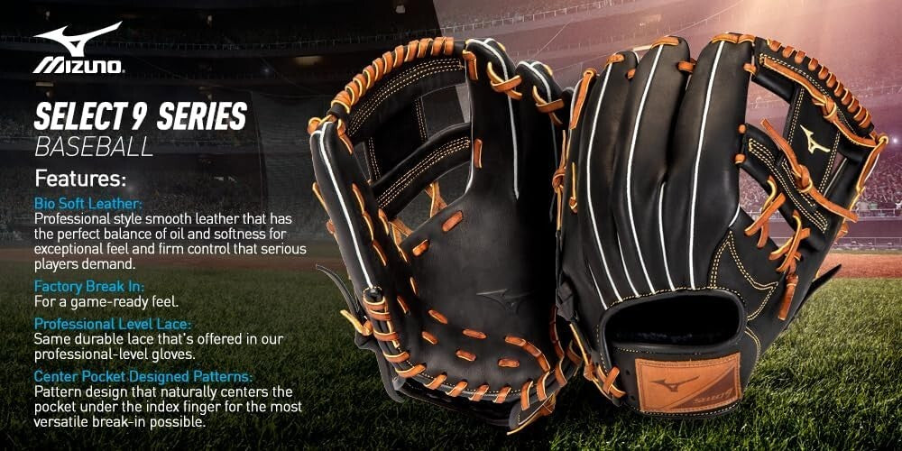 Game-Ready Youth Baseball Glove Size 12" - Durable Bio Soft Leather, Lightweight