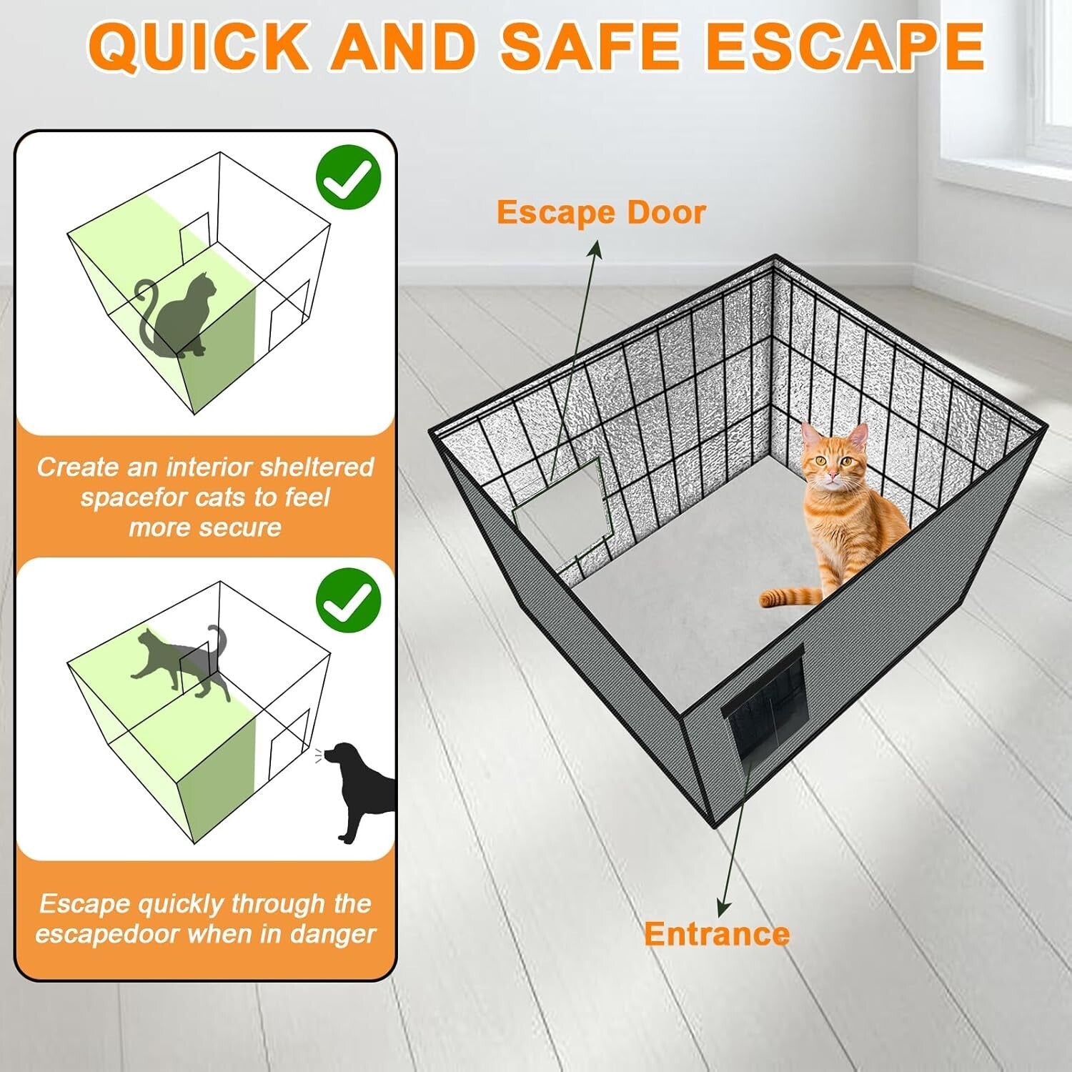 Spacious Insulated Outdoor Cat House - Weatherproof with Heating Comfort 20x16
