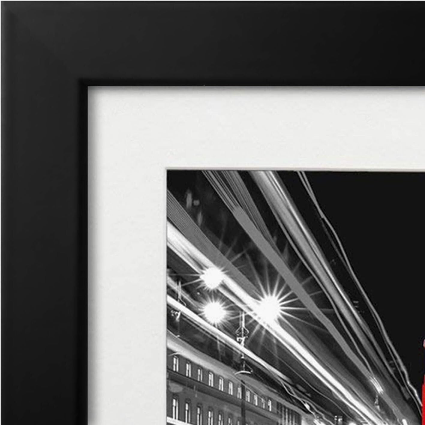 Elegant 11x14 Picture Frame Set of 4 with Shatter-Resistant Glass in Black