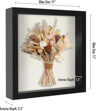 Load image into Gallery viewer, Versatile 11x11 Shadow Box Display Case for Tabletop &amp; Wall, Black Velvet Back