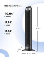 Load image into Gallery viewer, Compact 40" Oscillating Floor Fan with Remote - Silent 26ft/s Cooling Efficiency