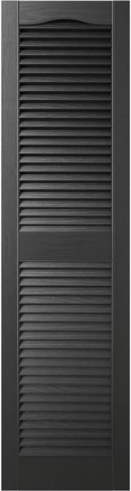 Classic Style 48 in. H Vinyl Shutters with Easy Install Spikes – Black Color