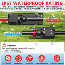 Load image into Gallery viewer, Premium 10AWG Solar Extension Cable 200FT with Durable Male-Female Connectors