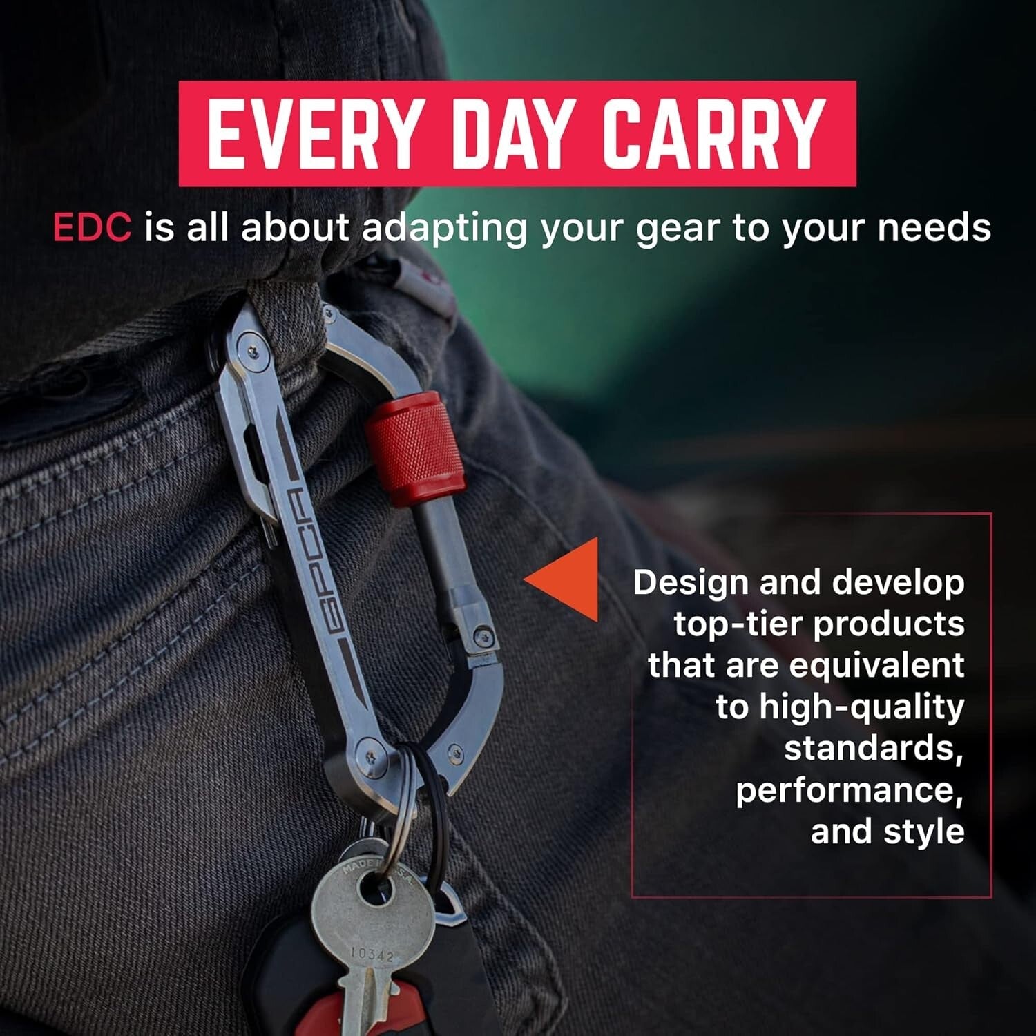 Durable One-Handed Operation Titanium Carabiner Keychain with Auto-Lock Feature