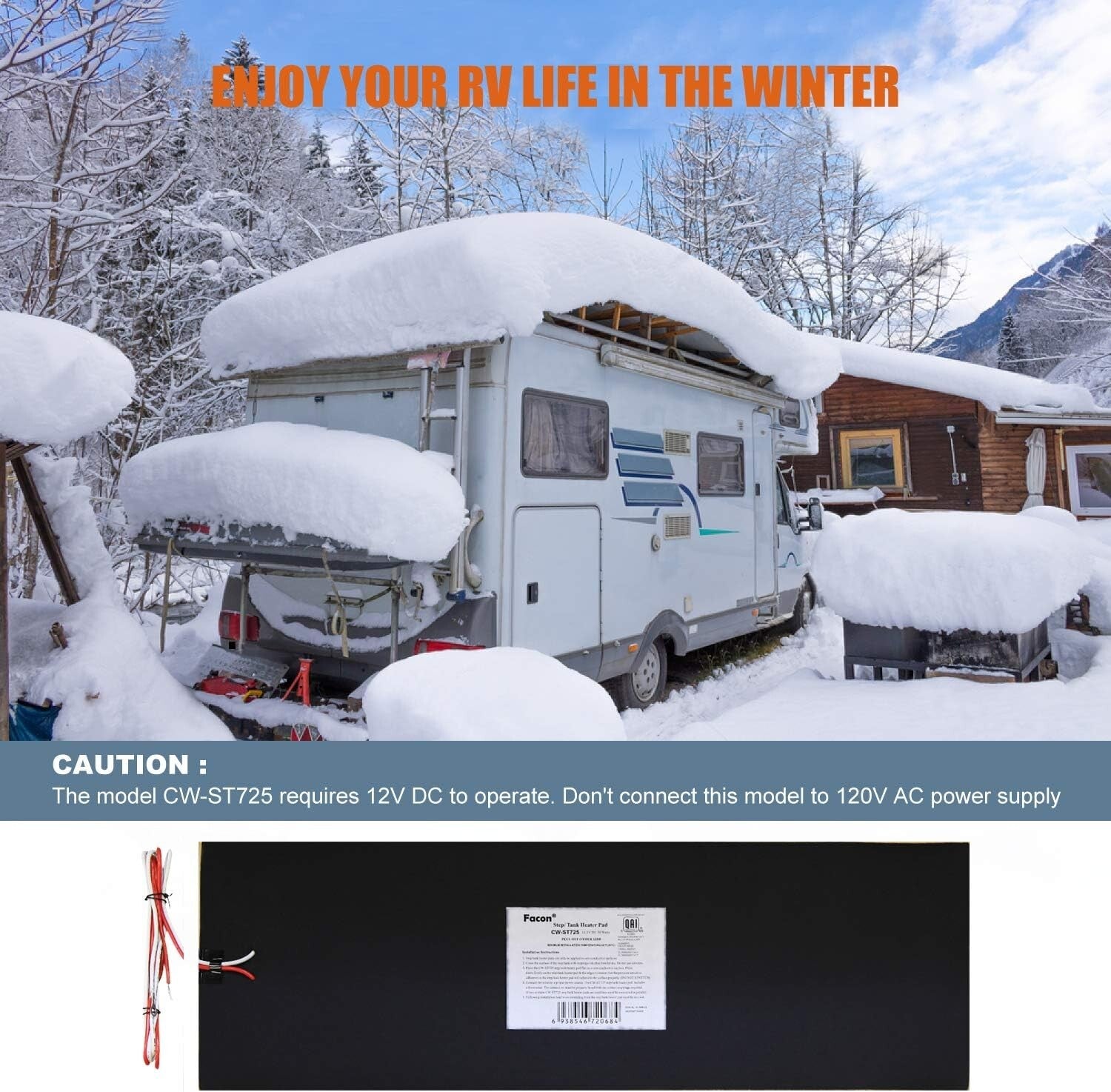 Dual Pack QAI Certified RV Tank Heater Pads - Prevent Freezing Up to 50 Gal