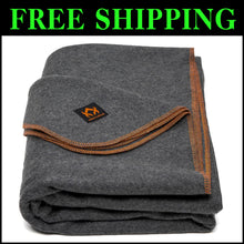Load image into Gallery viewer, Fire-Retardant Wool Blanket - Large 64x88, Ideal for Outdoors &amp; Emergency Use