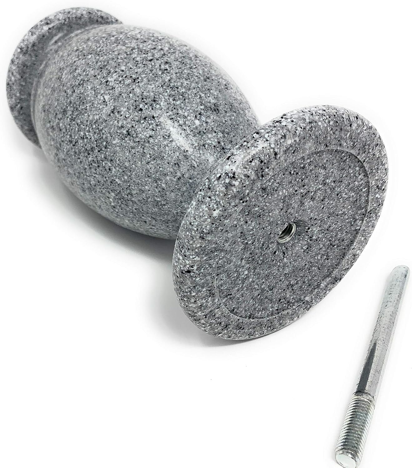 Light Grey Granite Memorial Vase for Headstone Flowers - Secure Spike Included