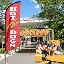 Load image into Gallery viewer, Portable Hot Dog Feather Flag Kit - Outdoor/Indoor Advertising with Ground Stake