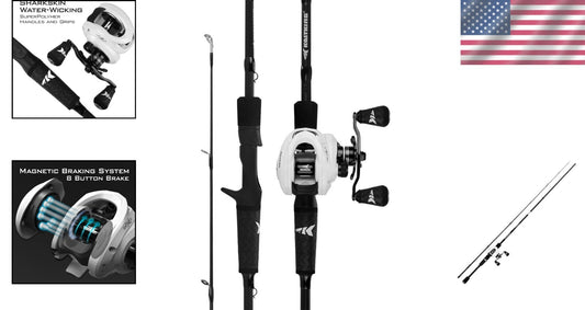 Graphite Fishing Rod & Reel Combo - Crixus 7' Baitcasting, SuperPolymer Handle