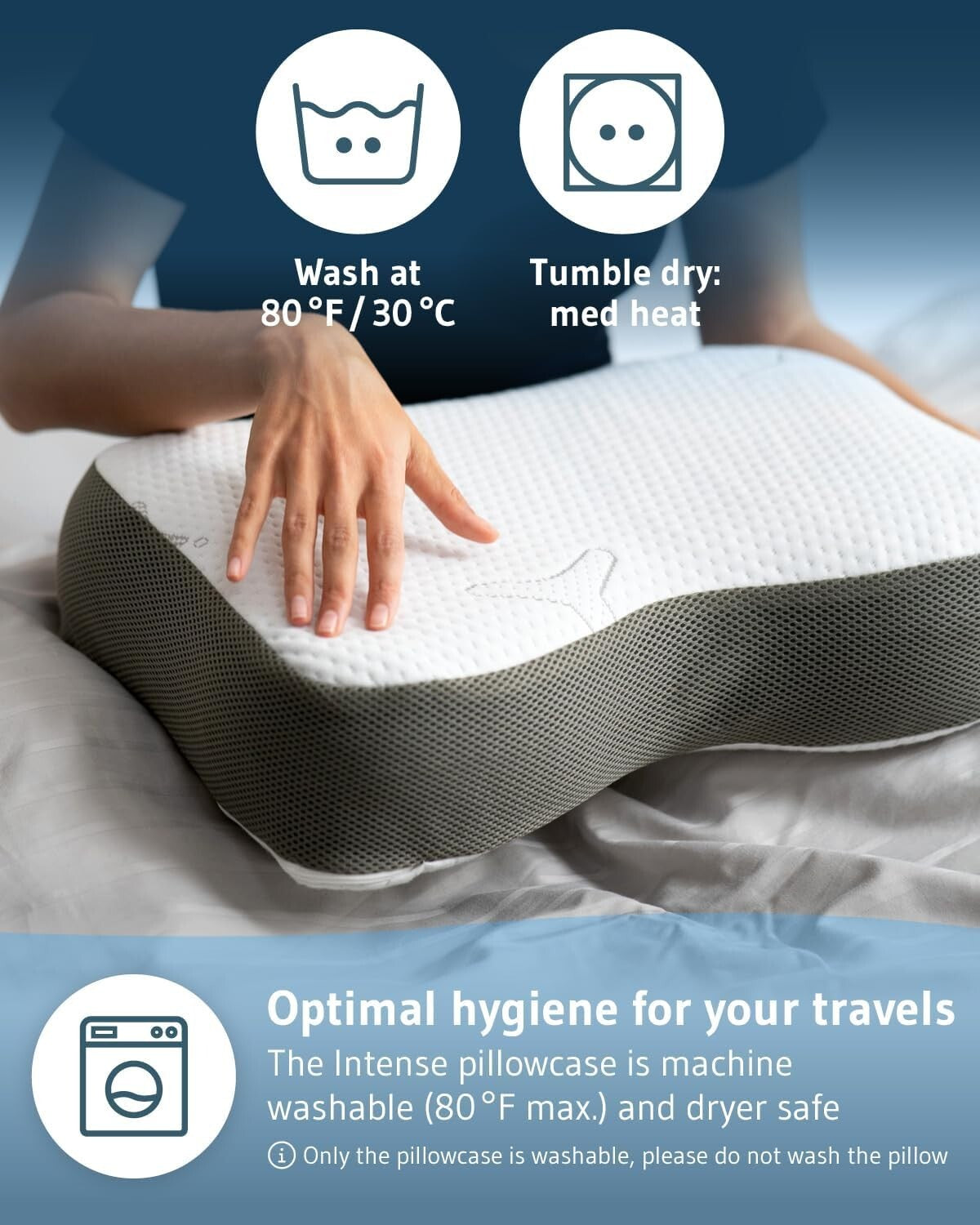 All-in-One Travel Pillow: Ergonomic Memory Foam for Back, Neck and Side Sleepers