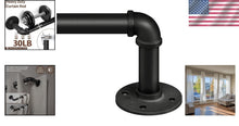 Load image into Gallery viewer, Industrial Wrap-Around Black Curtain Rod 144-168" - Heavy Duty Adjustable Design