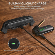 Load image into Gallery viewer, Rechargeable Wireless Acoustic Guitar Pickup with Dual Soundhole System - Black