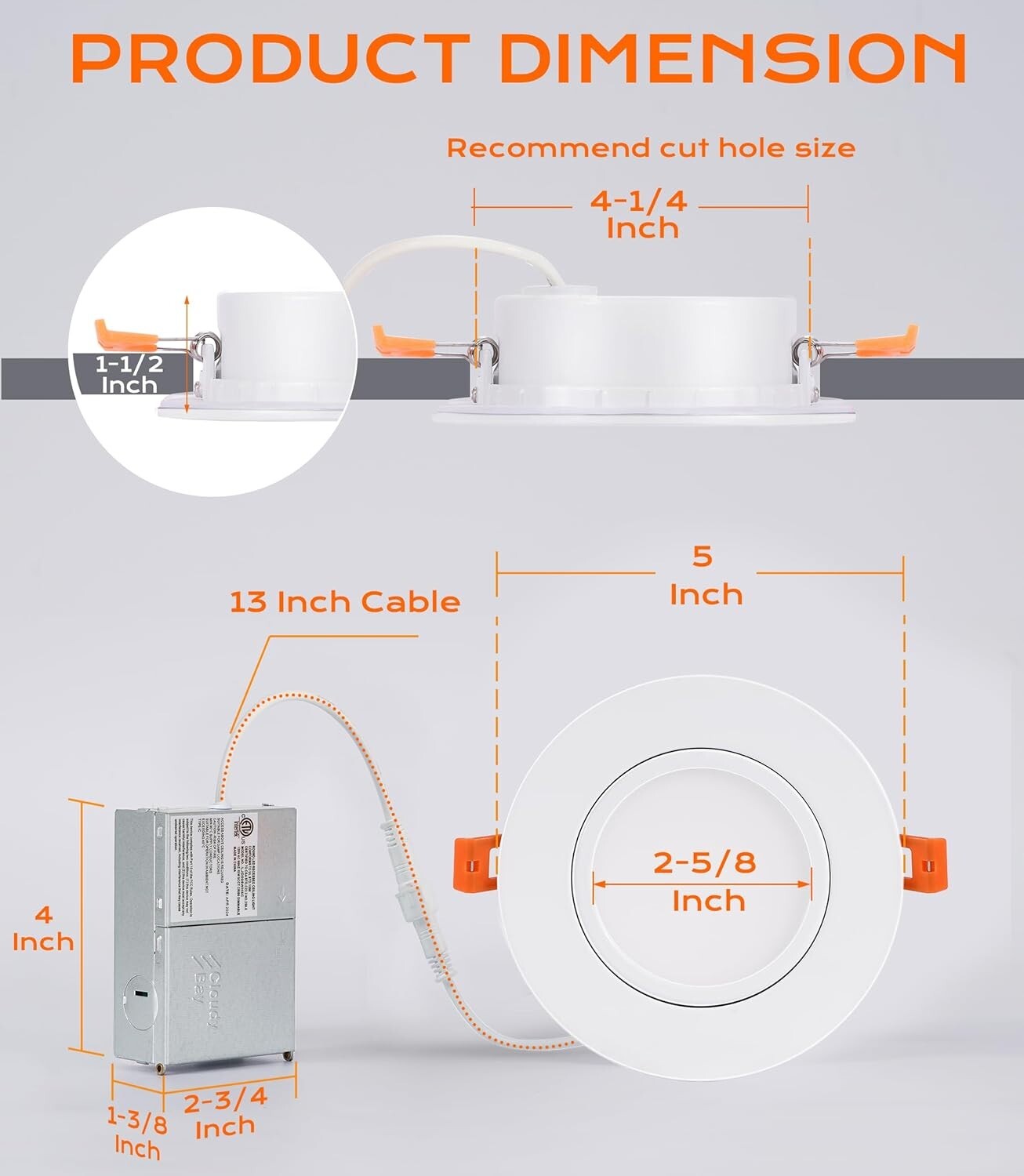 WiFi Compatible 4-Inch Recessed Smart Lights - Alexa/Google Control, Pack of 4
