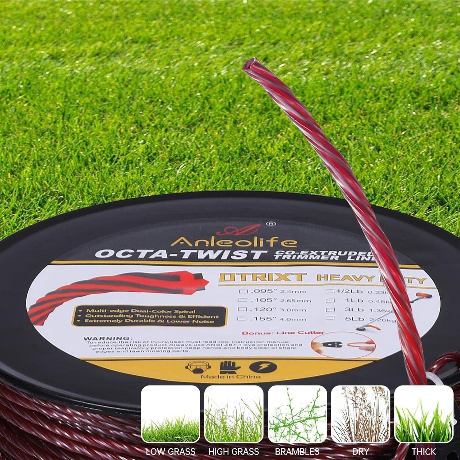 .095-Inch by 1536-ft Multi-Edge Heavy Duty Trimmer Line with Bonus Cutting Tools