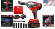 Load image into Gallery viewer, MAX 500N.M Brushless Impact Gun with Fast Charger, 4.0Ah Battery &amp; 3200RPM Speed