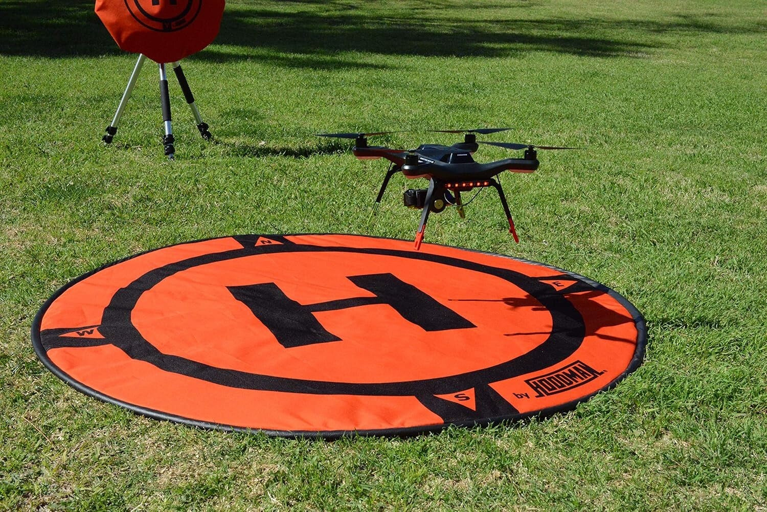 5' Orange Collapsible Drone Pad for Heavy Duty Landings - Quick Setup & Storage