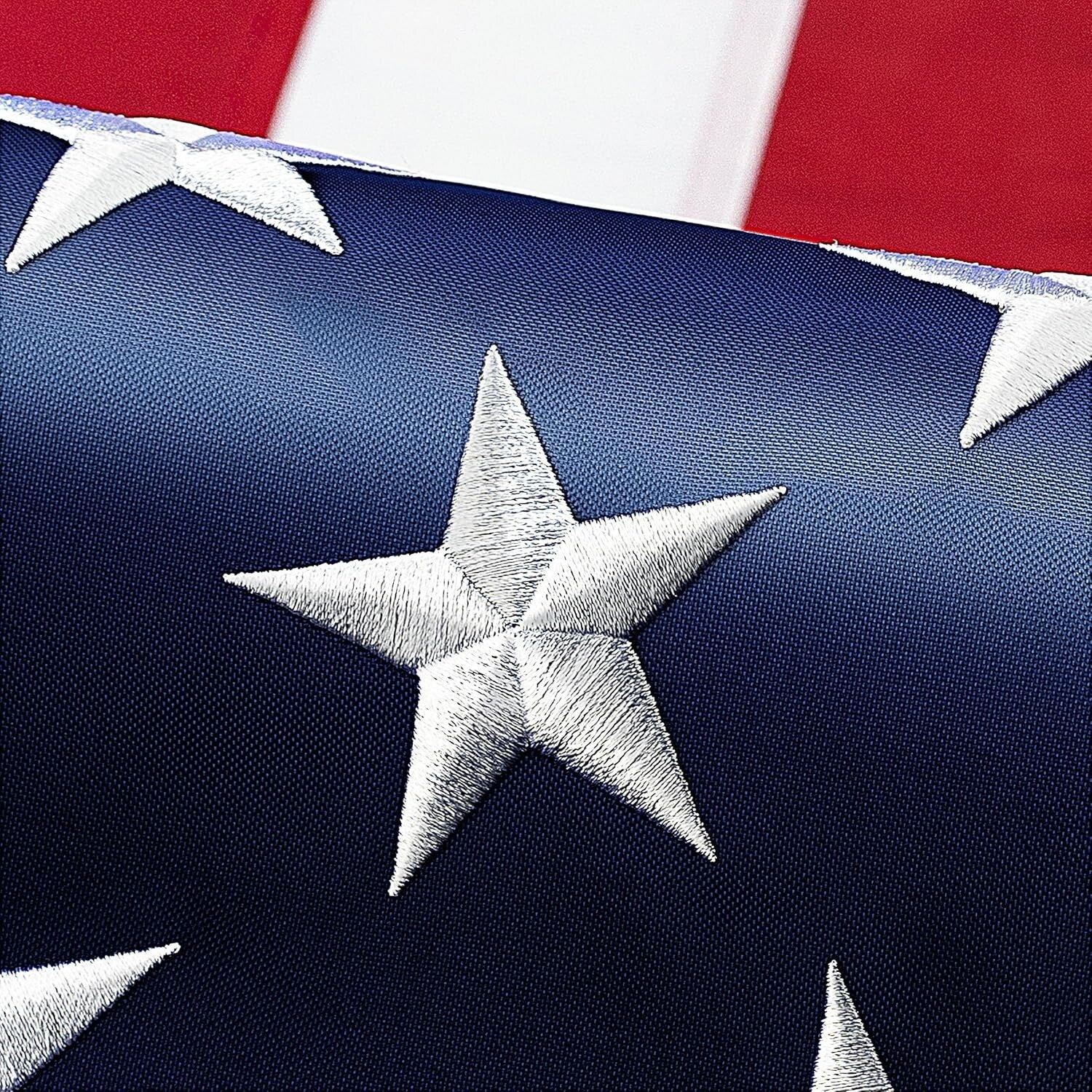 Outdoor American Flag 6 x 10 ft - Embroidered, Durable with Heavy Brass Grommets