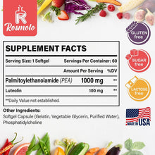 Load image into Gallery viewer, Advanced Liposomal Palmitoylethanolamide + Luteolin - 180 GMO-Free Softgels