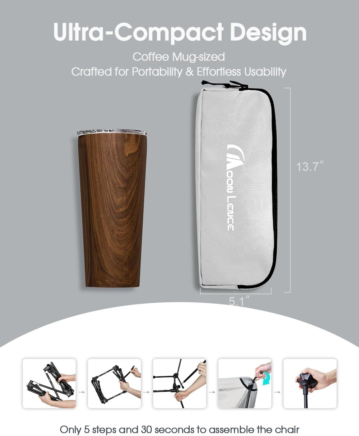 Revolutionary Third Generation Lightweight Camping Chair - Max 400 lbs Support