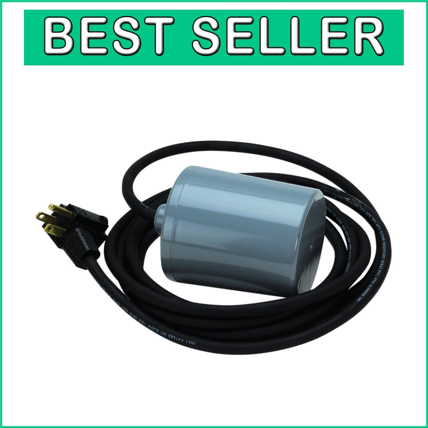 180B Float Switch for Aerator Tanks - Reliable Pump Control with Piggyback Plug