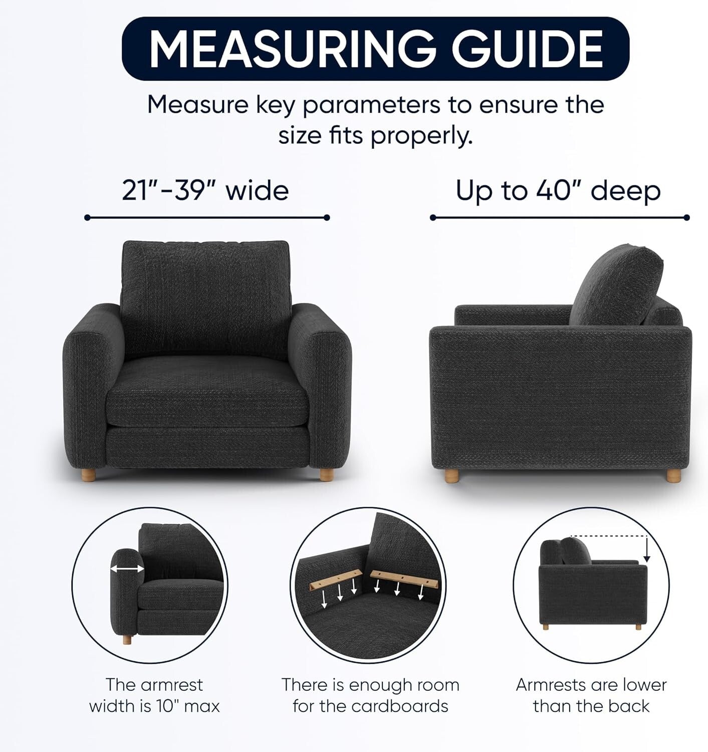 Soft Polyester Armchair Slipcover - One-Piece Stretch Fit for Modern Living