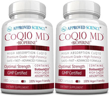 Load image into Gallery viewer, High Potency 300mg Vegan CoQ10 with BioPerine for Rapid Absorption - 360 Count