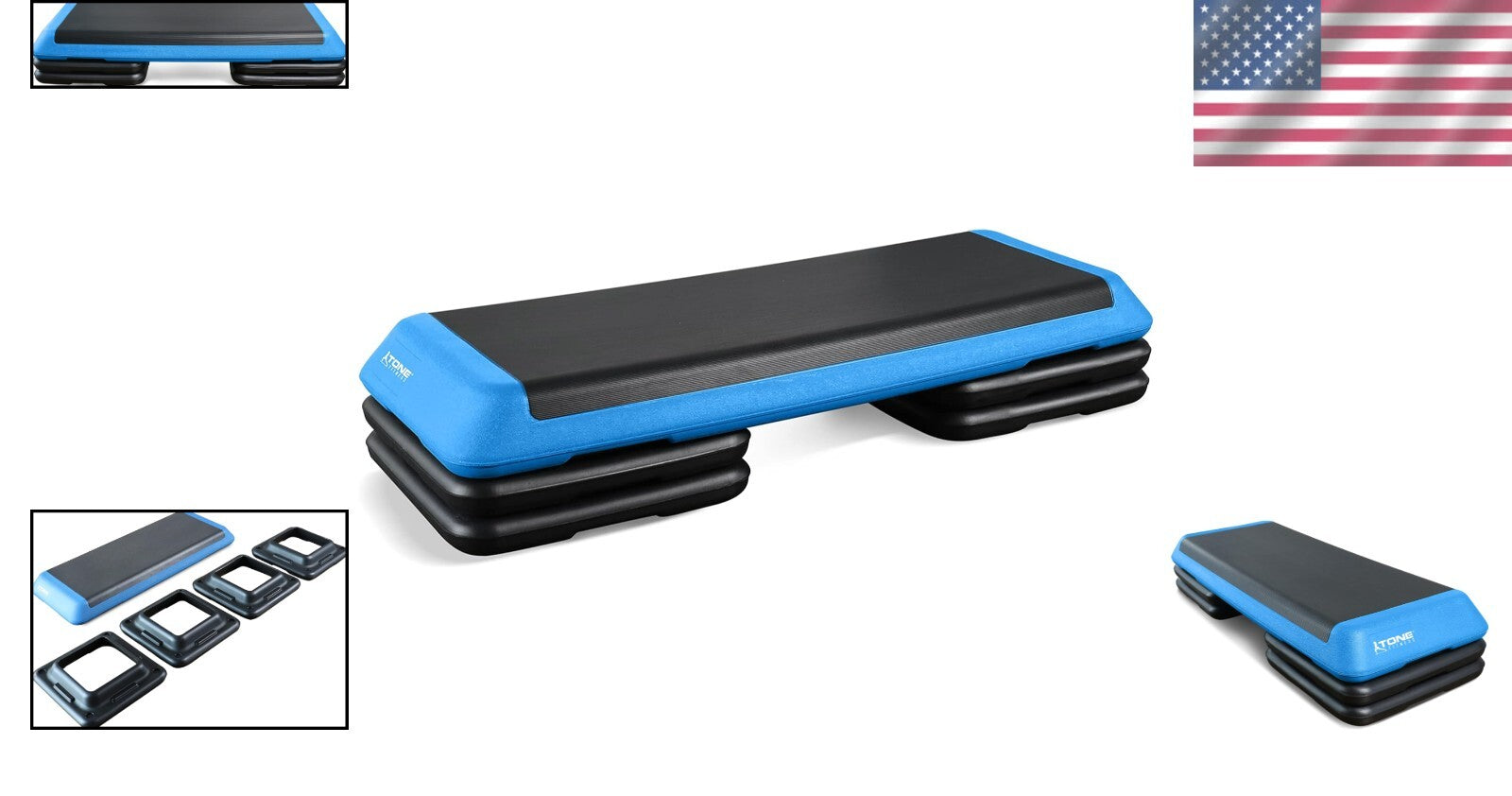 Durable Aerobic Step with 4 Risers - Customizable Heights for Intense Workouts