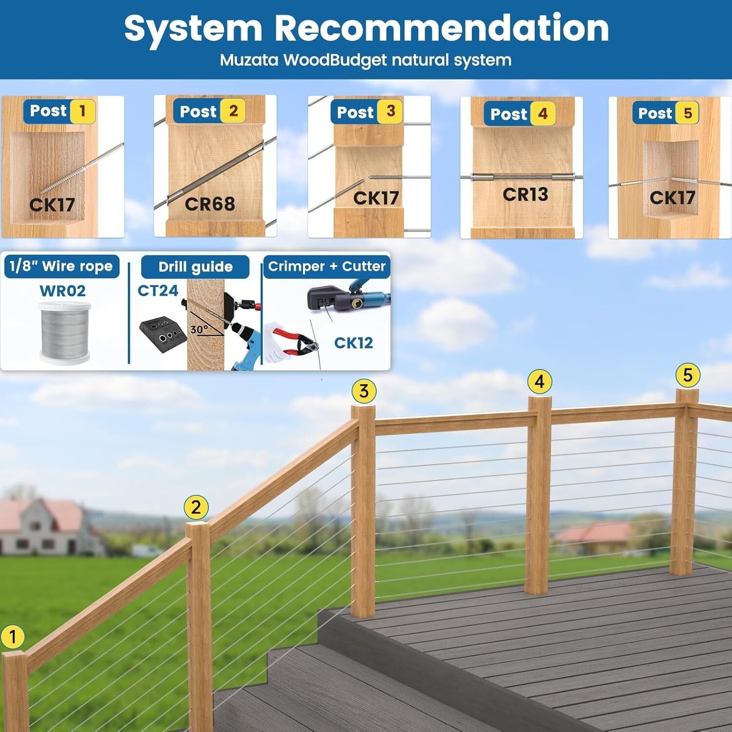 Hand-Powered Hydraulic Crimper with Ergonomic Handle for Stainless Steel Cables