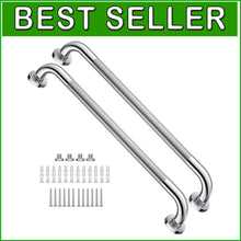 Load image into Gallery viewer, Elegant 24 Inch Chrome Grab Bar Set - Anti-Slip Handrails for Enhanced Safety