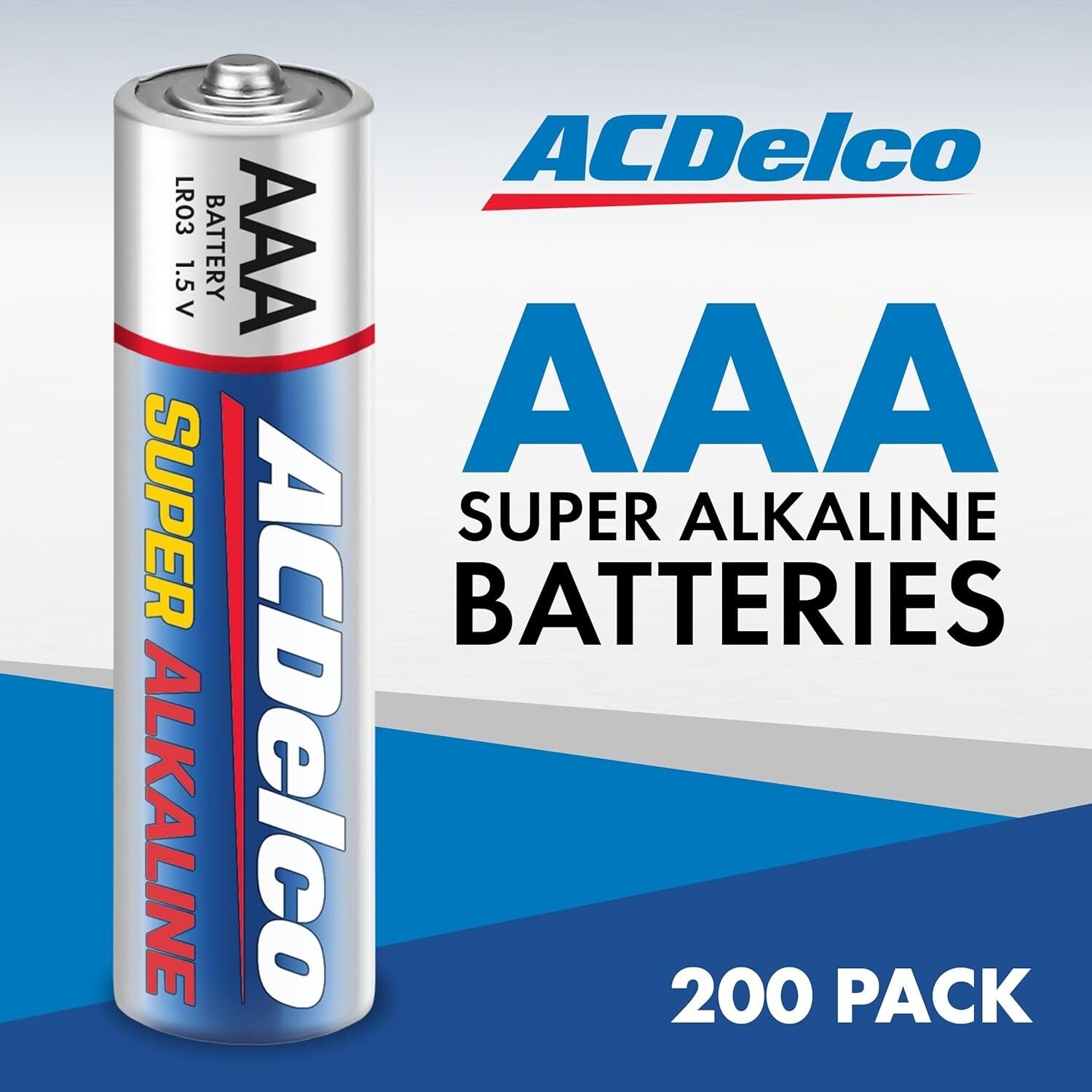 200 AAA Super Alkaline Batteries - ACDelco Reliable Power for Everyday Devices