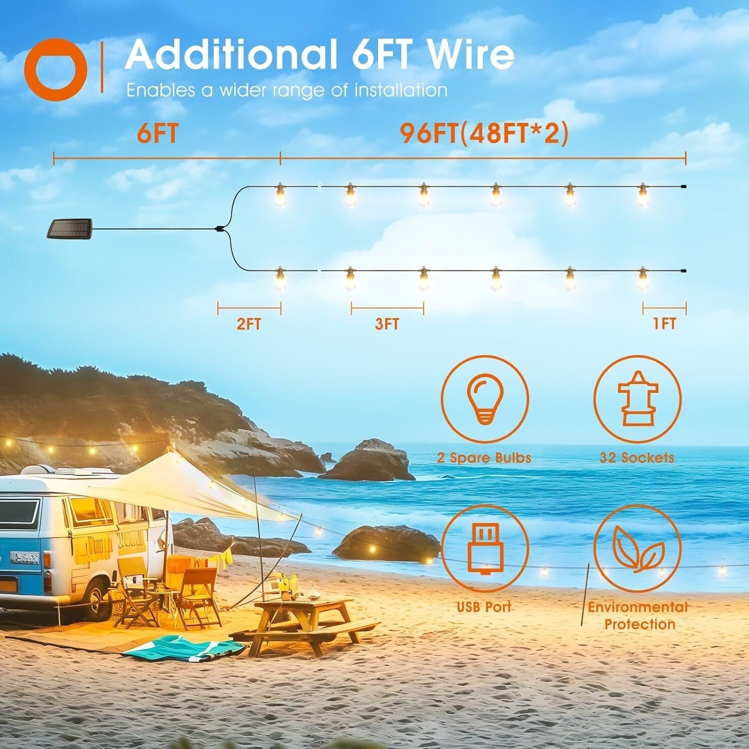 Elegant Remote-Controlled Solar String Lights - Waterproof & Energy Efficient