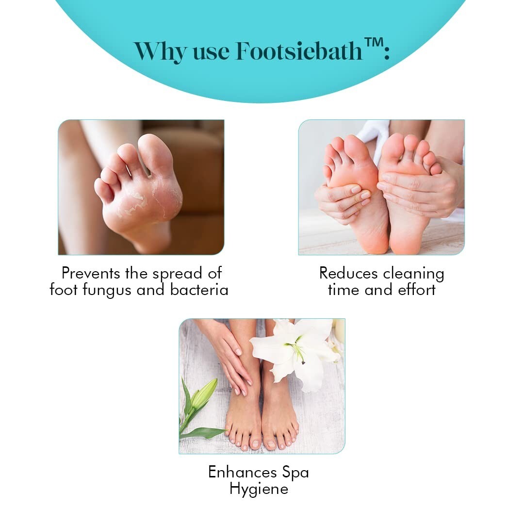 FootsieBath Compatible Disposable Pedicure Liners - 100 Count for Easy Cleanup