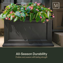 Load image into Gallery viewer, Self-Watering 20x36in Outdoor Planter with Built-In Water Reservoir - Black
