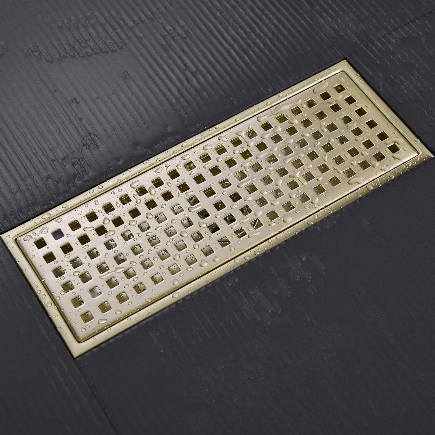 Durable 12 Inch Shower Drain in Brushed Gold - Rustproof Stainless Steel Design