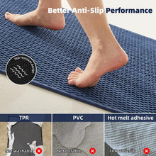 Load image into Gallery viewer, Elegant Quick Dry Navy Blue Bath Mat - Washable Non-Slip Runner Rug 24x60