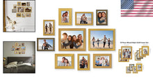 Load image into Gallery viewer, Set of 10 Vintage Gold Gallery Frames with Crystal Clear Glass for Elegant Di...