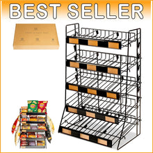 Load image into Gallery viewer, Compact Countertop Snack Organizer - Tiered Rack for Chips and Candy Display