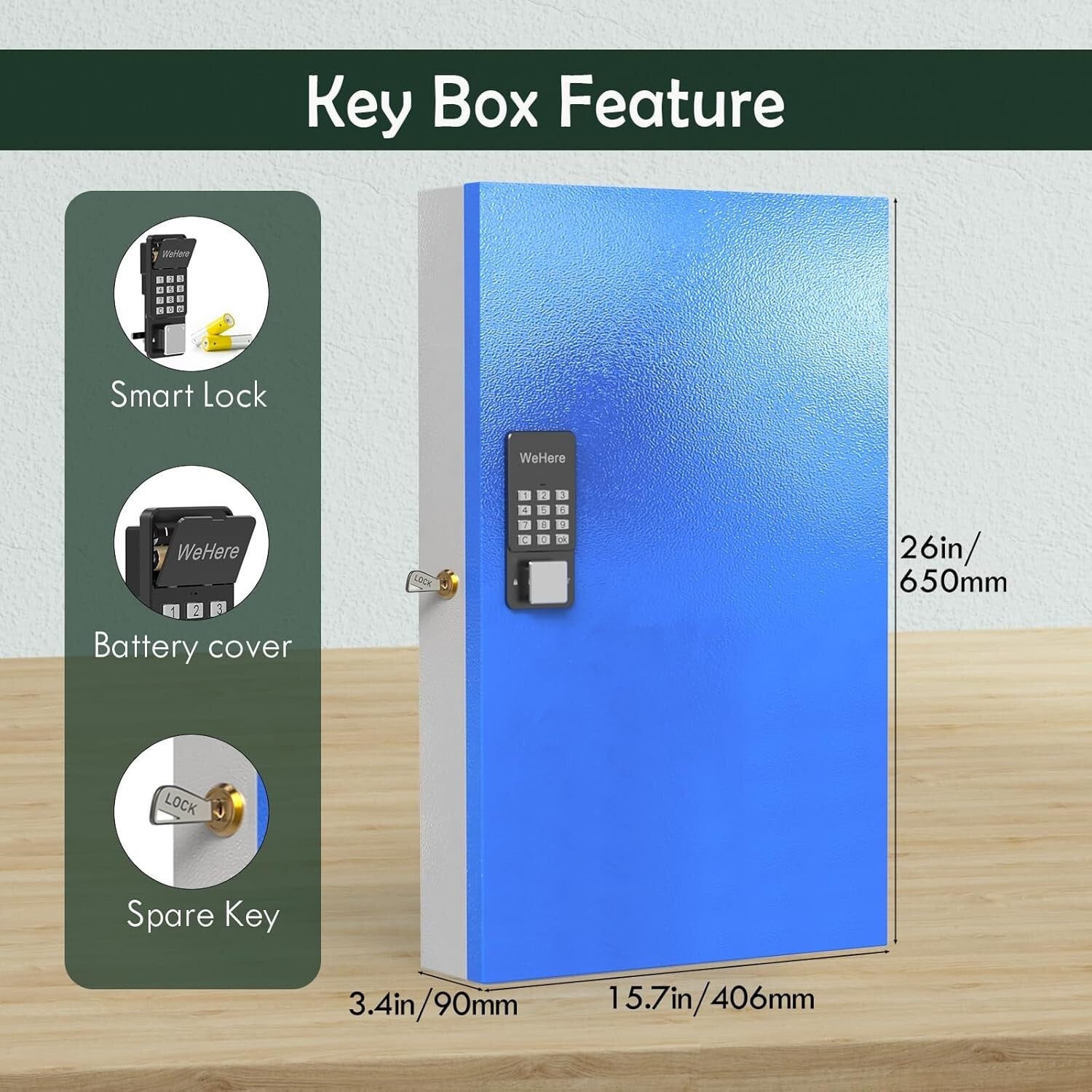 Durable 96-Key Lock Box with Multiple Unlock Options - Ideal for Homes & Offices