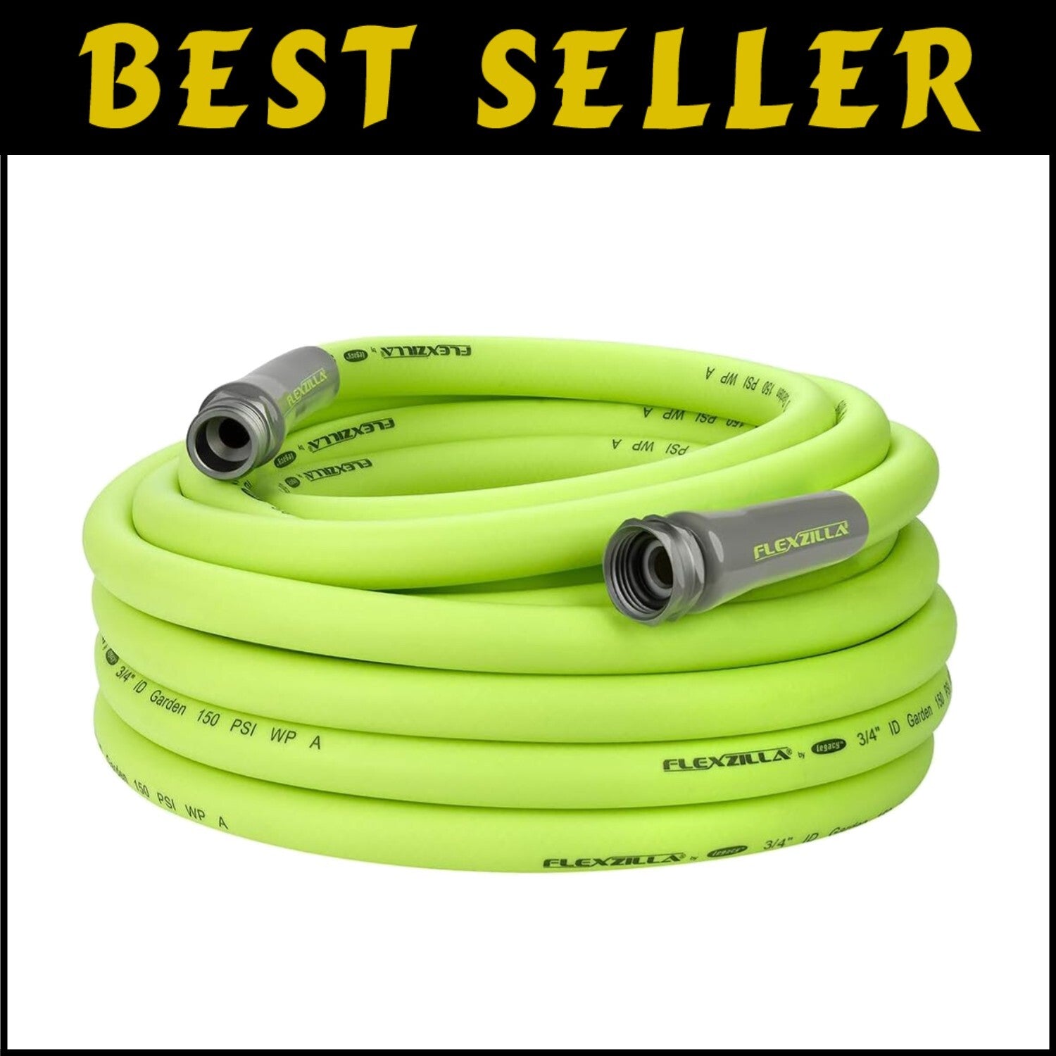 Premium 50 ft. Garden Hose - Drinking Water Safe with Zero Memory - ZillaGreen
