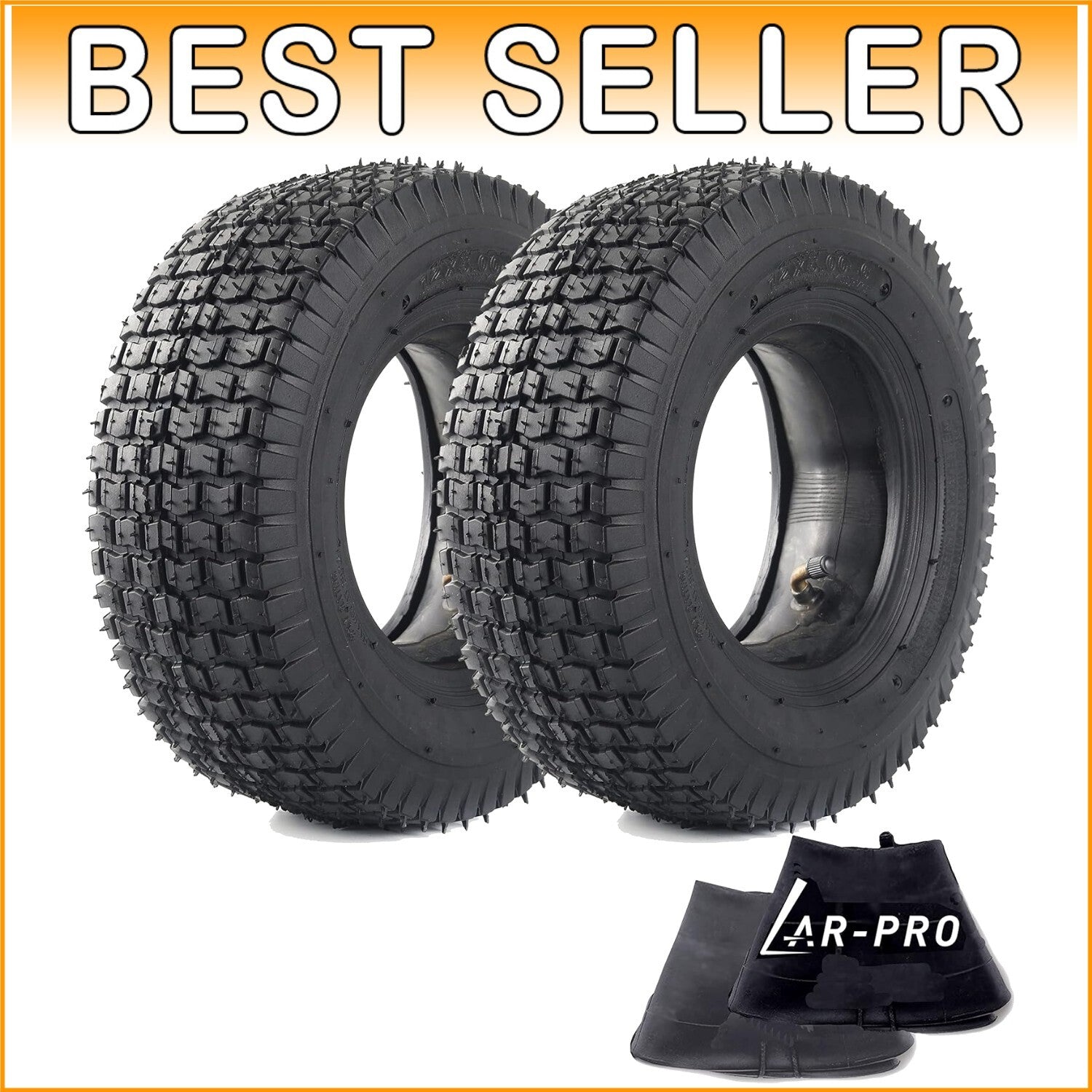 Robust 6-Inch Tire and Inner Tube Pair - Ideal for Dirt Quads & Wheelbarrows
