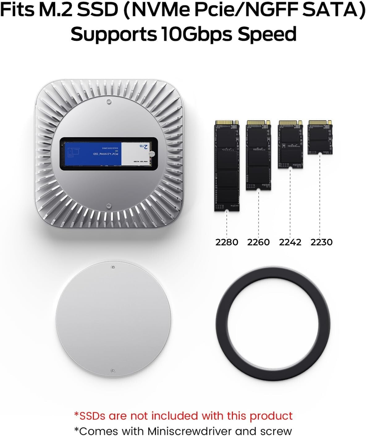 All-in-One Aluminum Docking Station for Mac Mini with 4K HDMI and USB Ports