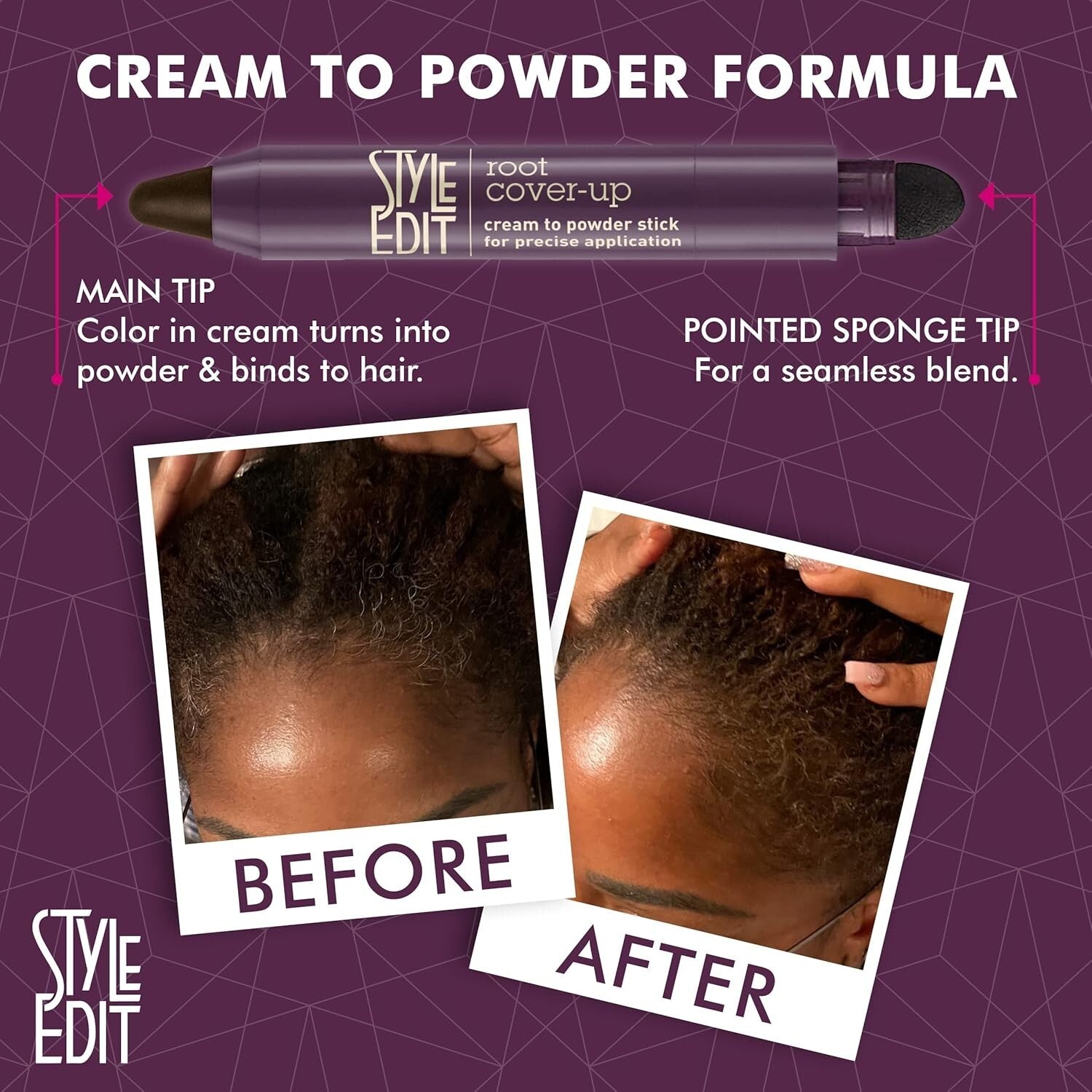 Instant Gray Coverage Root Touch Up Stick - Portable Dark Brown Concealer