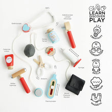 Load image into Gallery viewer, Vintage Style Kids Doctor Play Set - Handmade Wooden Medical Kit for Ages 3+
